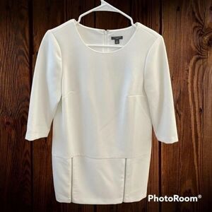 Ann Taylor Petite White Mini Zipper Dress 4P NWT